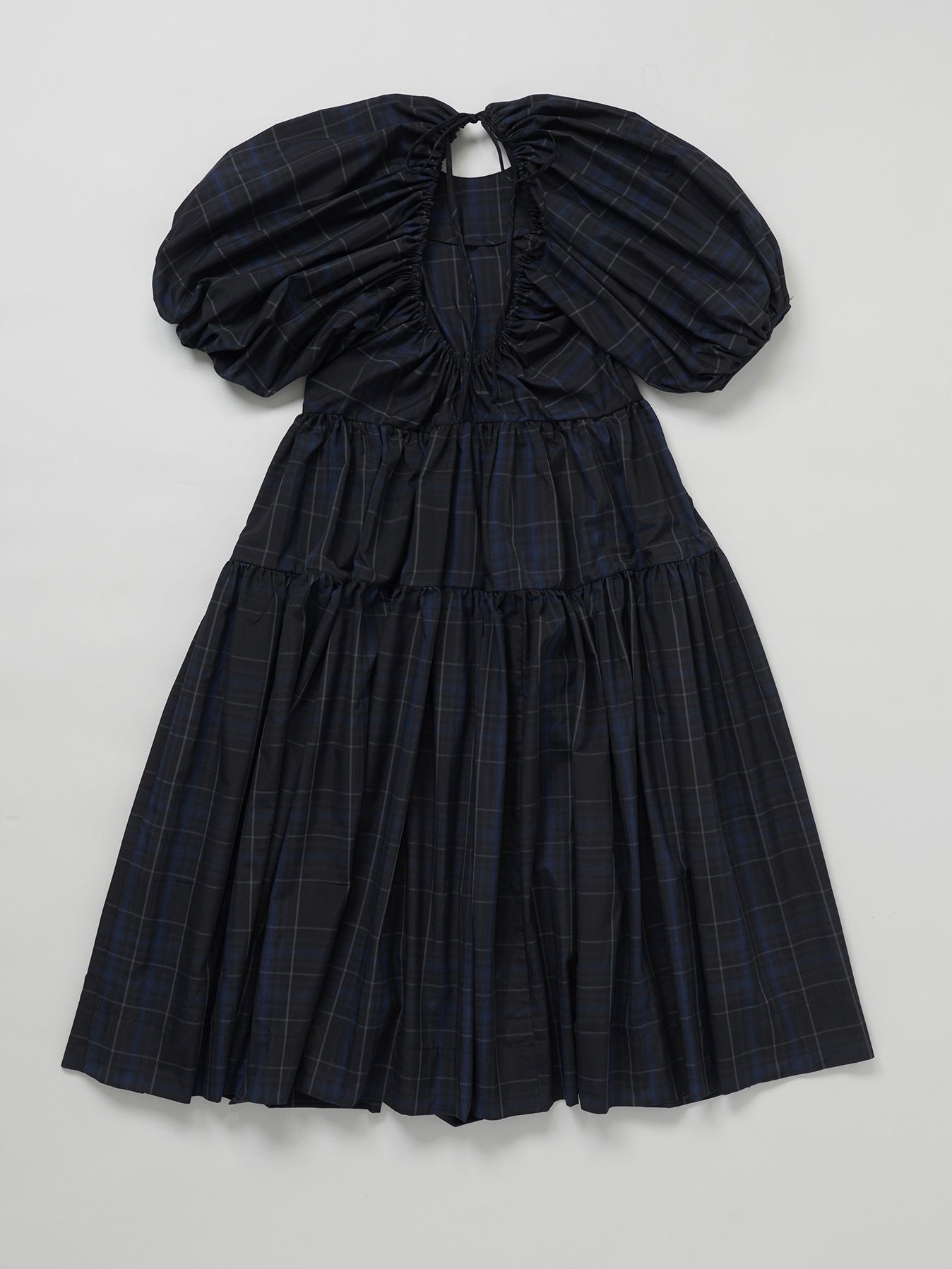 Organic Dreamer. original design navy check loose backless doll dress