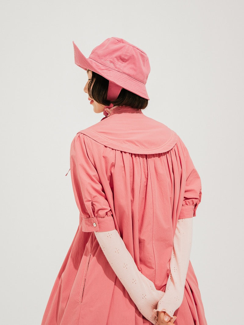 WOKERKER. Original Design Lace-up Wide-Brimmed Fold-Over Bucket Hat