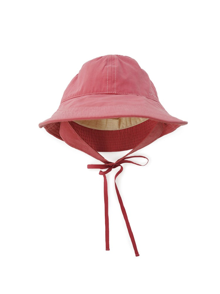 WOKERKER. Original Design Lace-up Wide-Brimmed Fold-Over Bucket Hat