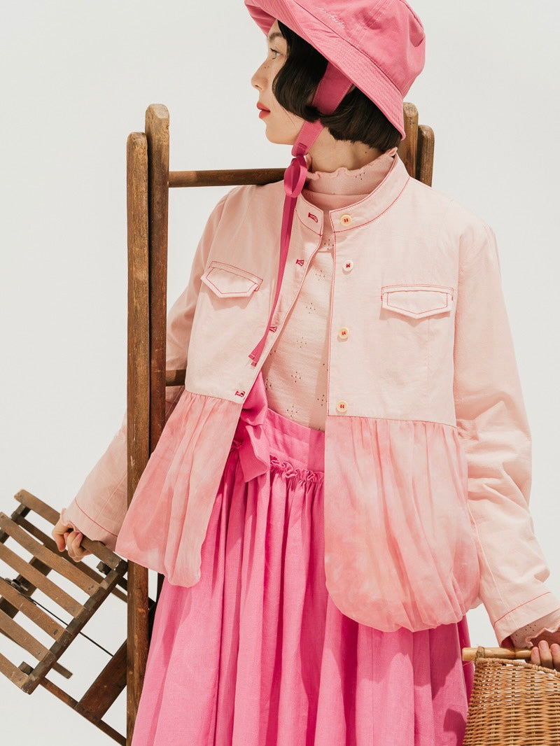 WOKERKER. Original Design Lace-up Wide-Brimmed Fold-Over Bucket Hat