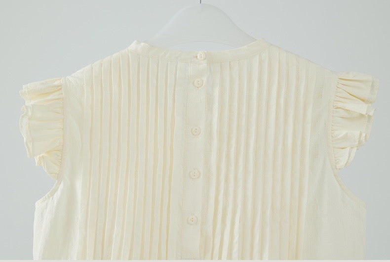 Mani. Original Design Light Yellow Accordion Pleats Dress