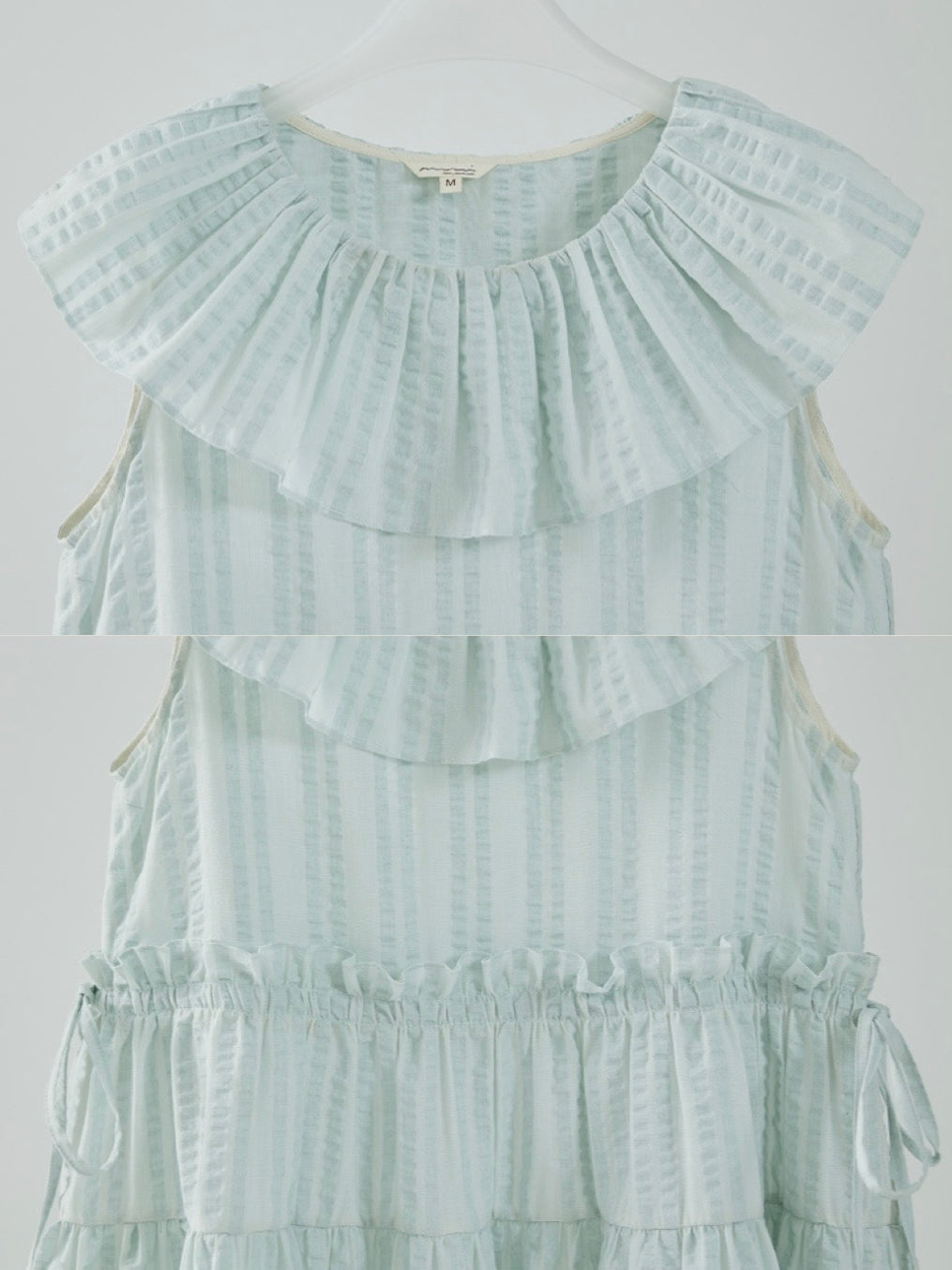 Mani. Original Design Blue Ballet Court Style Ruffle Collar Sleeveless Long Dress