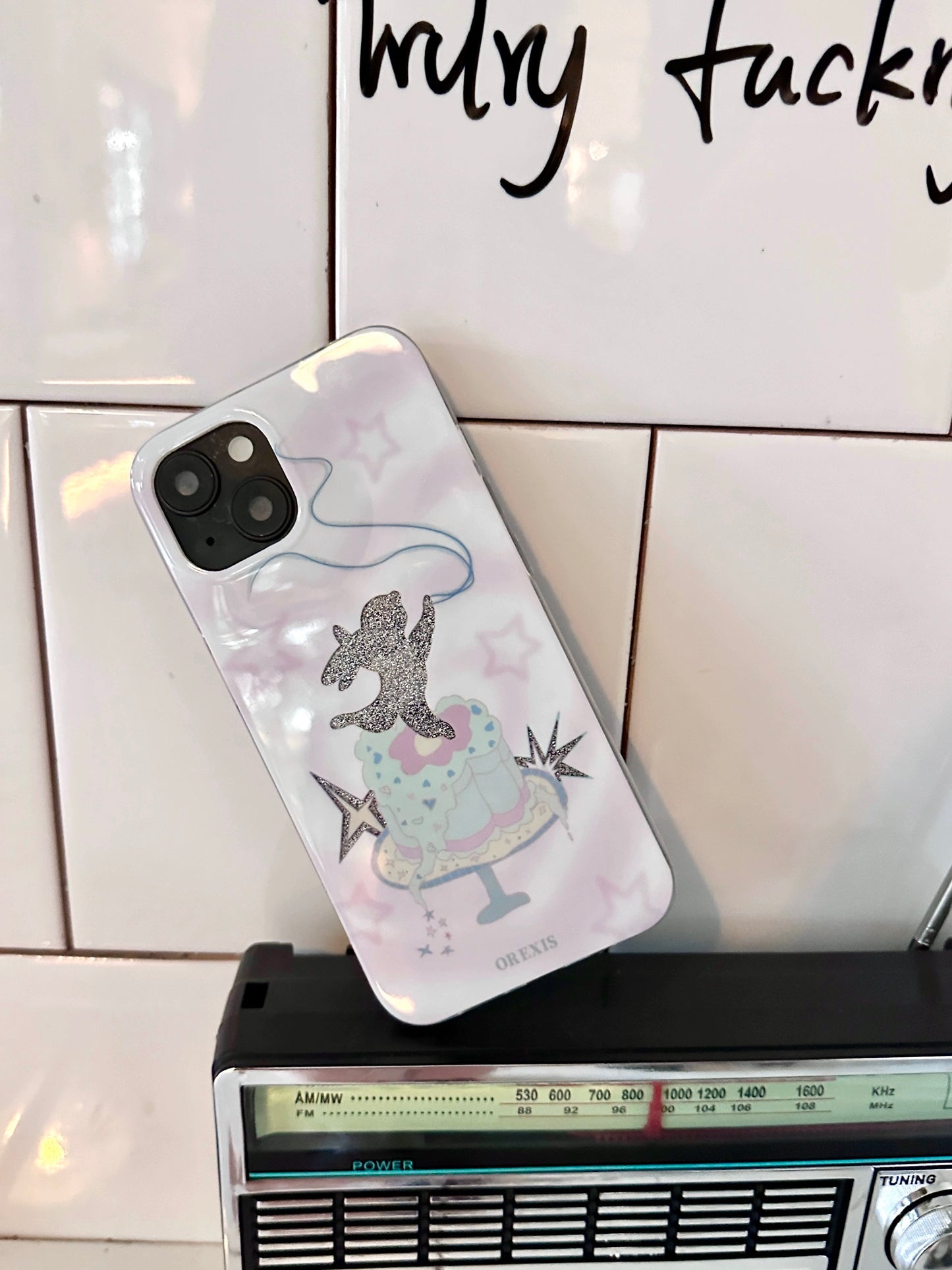 OREXIS. Double Glitter Cake Rabbit All-Inclusive Phone Case
