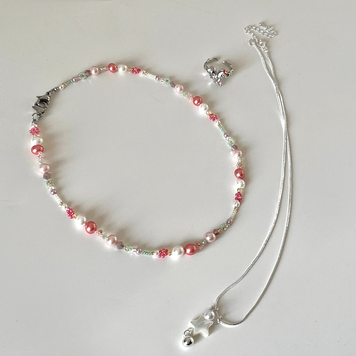 YEE ACC. Original Handmade Cherry Red Fritillary Bead Necklace