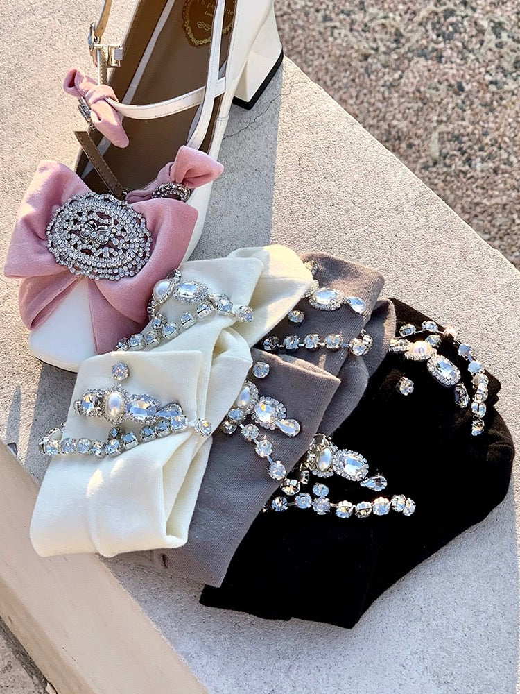cnorahk.Original Design Girly Crystal Chain Socks