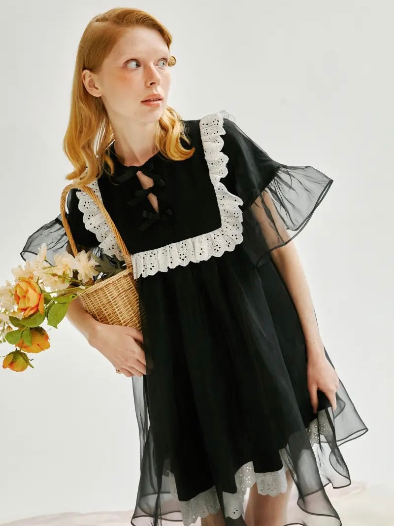 ffringe. Original Design Black Organza Doll Dress