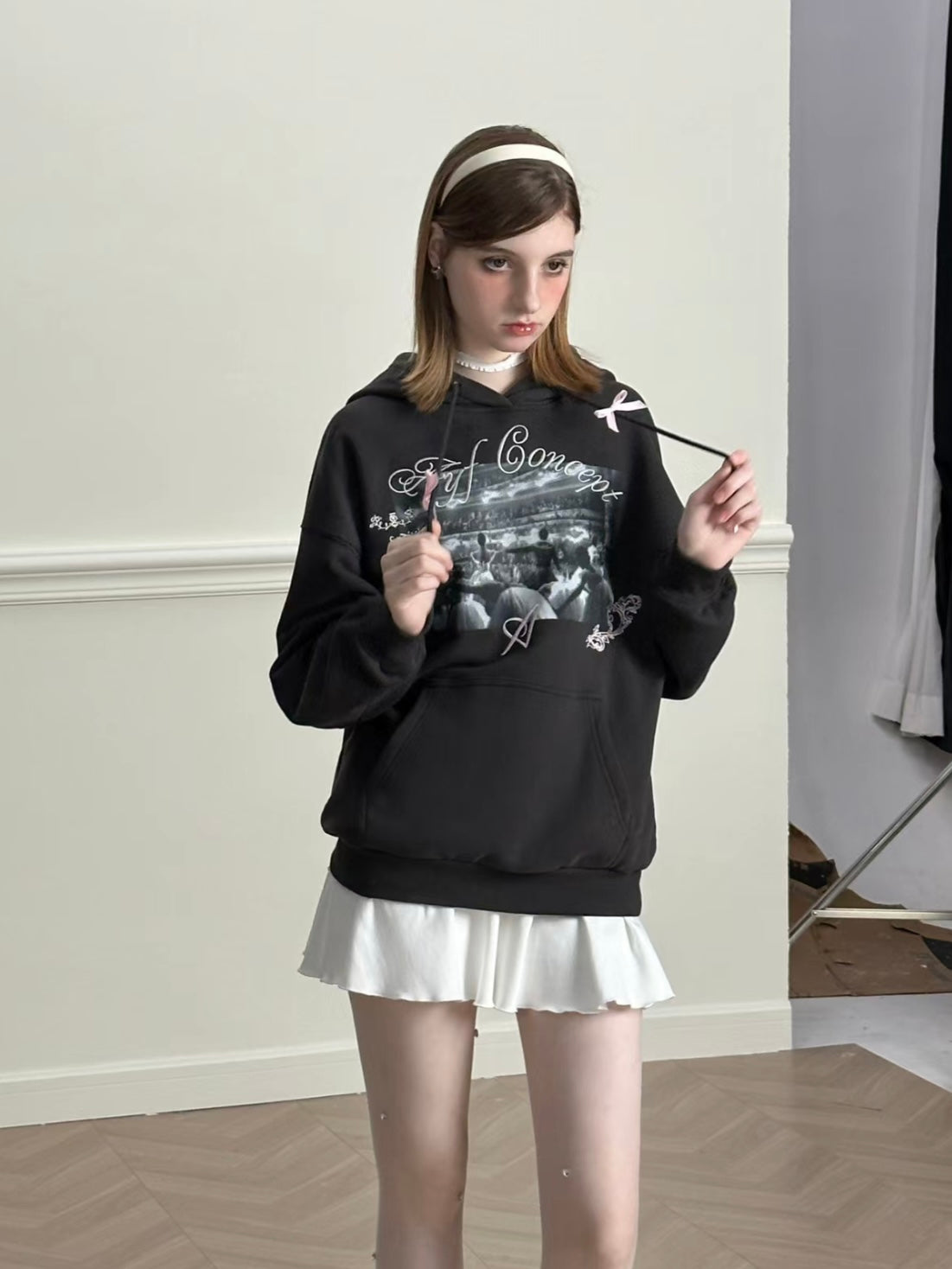 AYF. Original Design Retro Casual Loose Design Hooded Sweatshirt