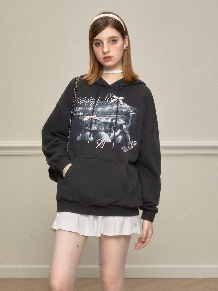 AYF. Original Design Retro Casual Loose Design Hooded Sweatshirt