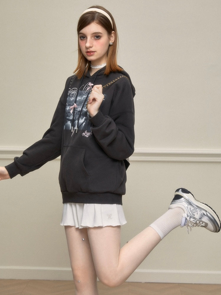 AYF. Original Design Retro Casual Loose Design Hooded Sweatshirt