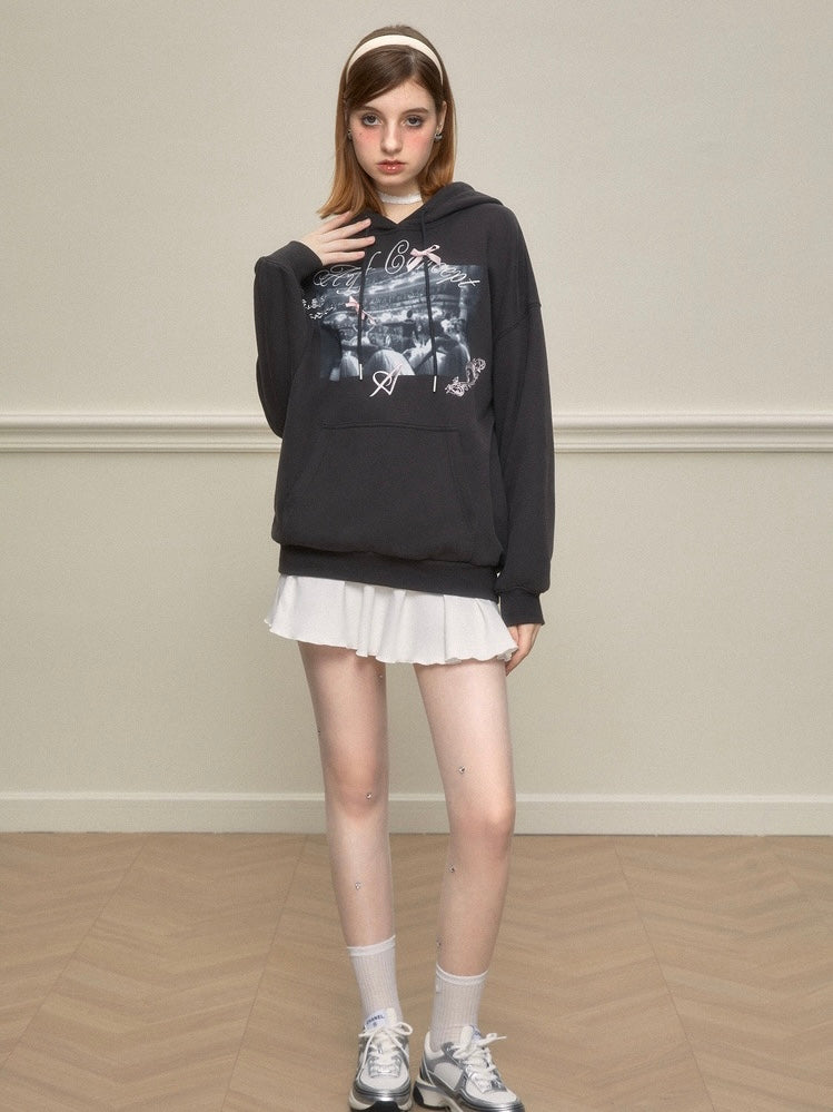 AYF. Original Design Retro Casual Loose Design Hooded Sweatshirt