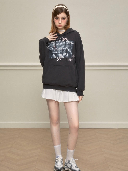 AYF. Original Design Retro Casual Loose Design Hooded Sweatshirt