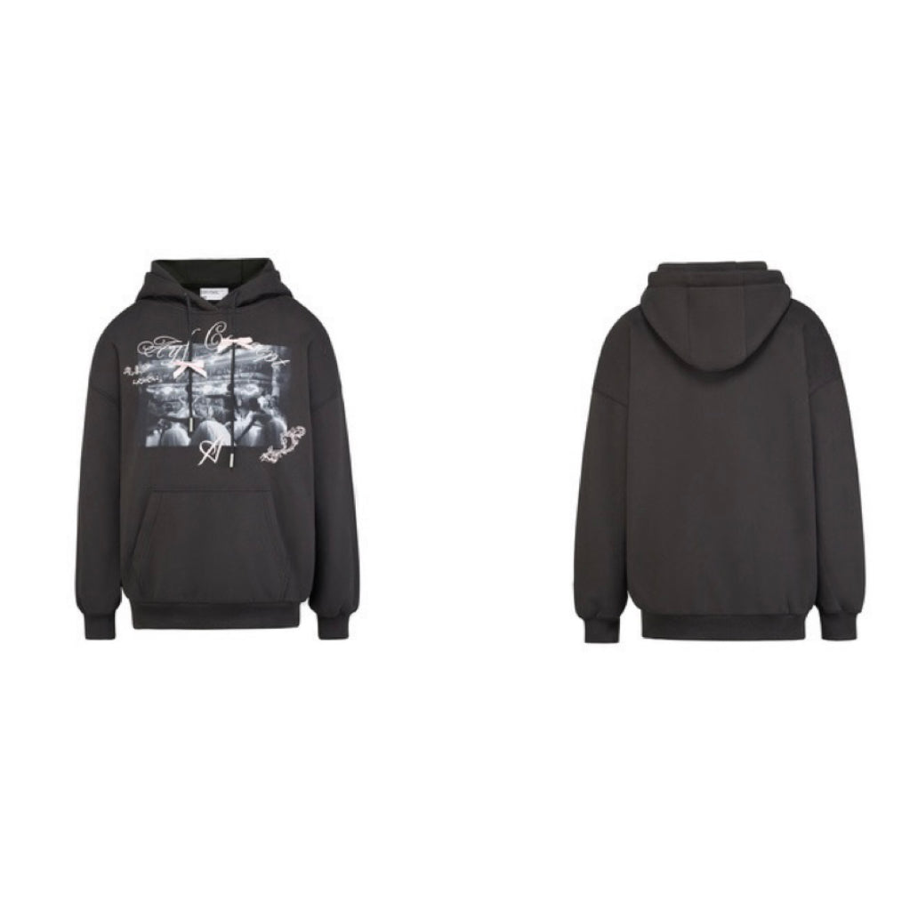 AYF. Original Design Retro Casual Loose Design Hooded Sweatshirt