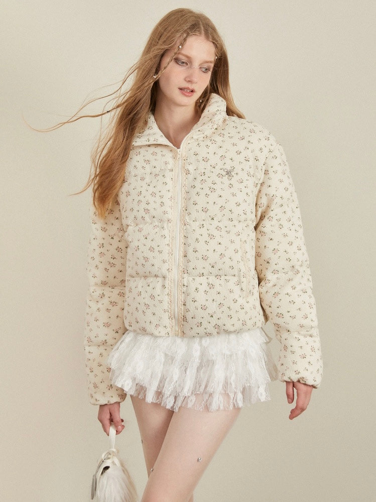 AYF. Original Design Lace Floral Cotton Coat Winter