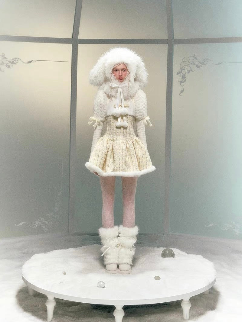 Narrator. Original Design Bonnie Rabbit White Lace Fur Ear Protection Hat