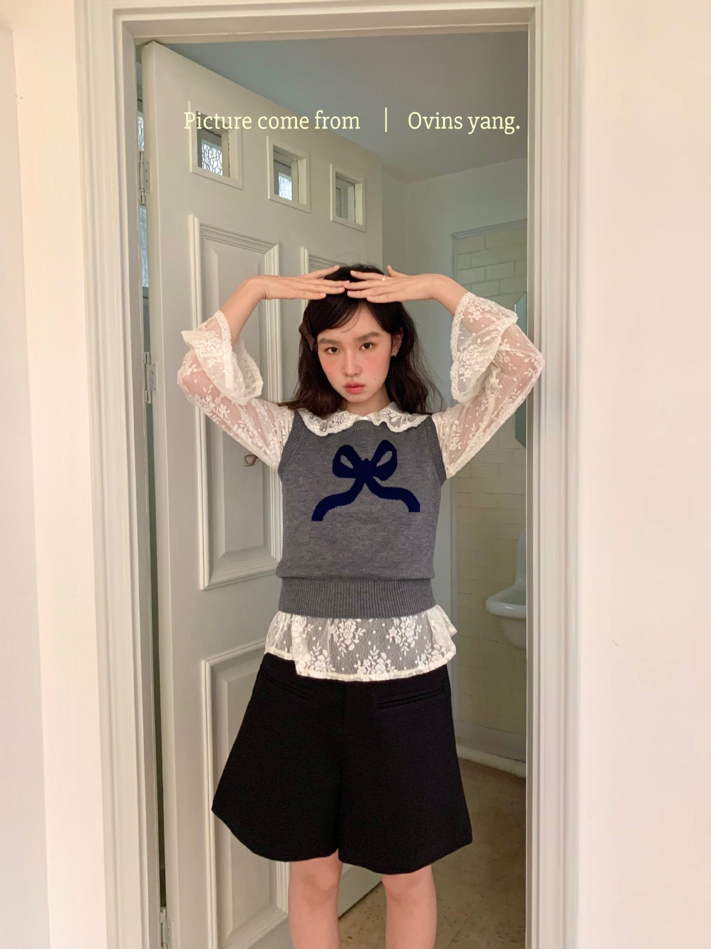 Ovins yang. Girly Sweet Inside Lace Top