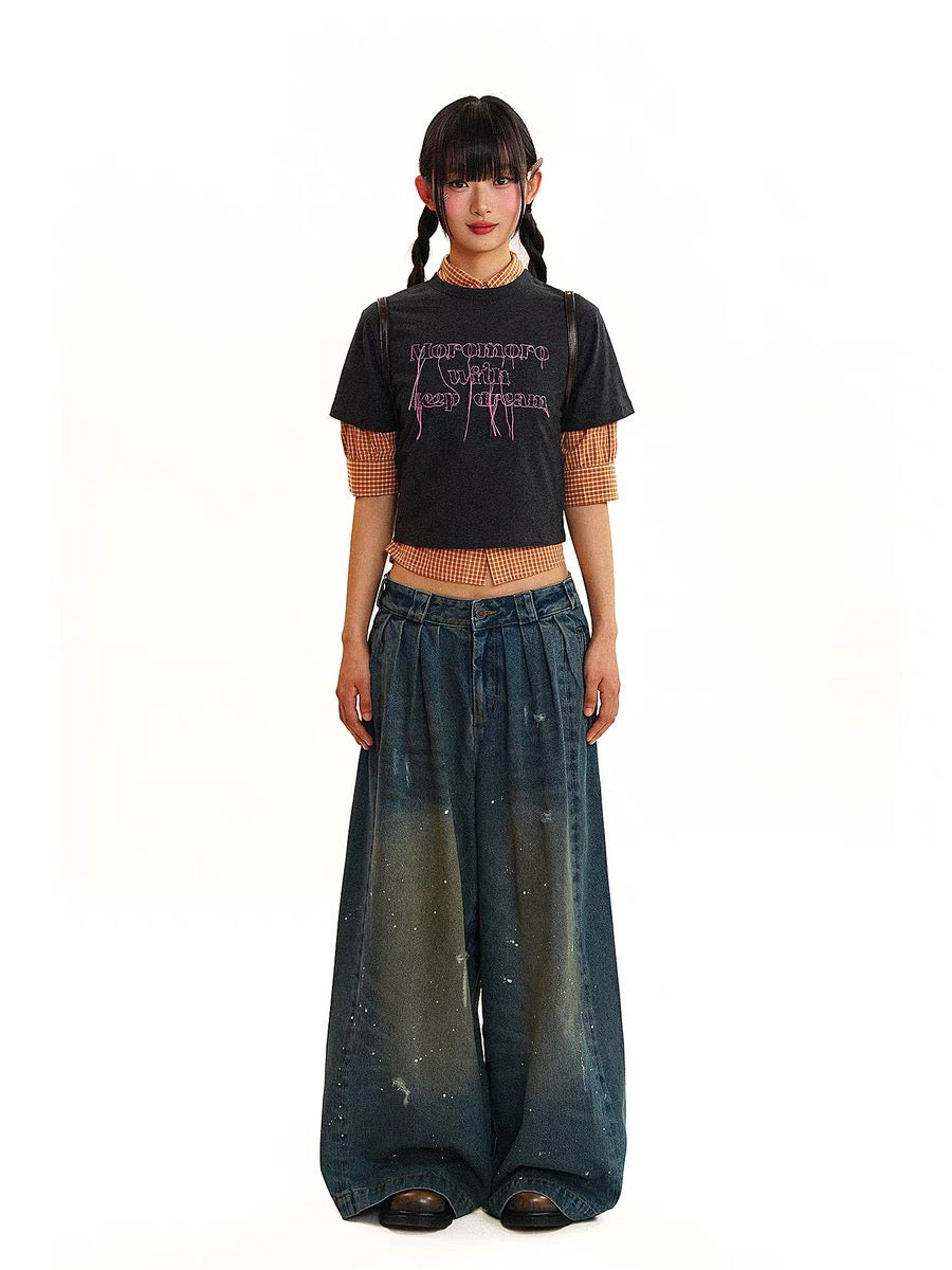 Moromoro. Original Design Dream Embroidered Shirt Tassel Short T-shirt