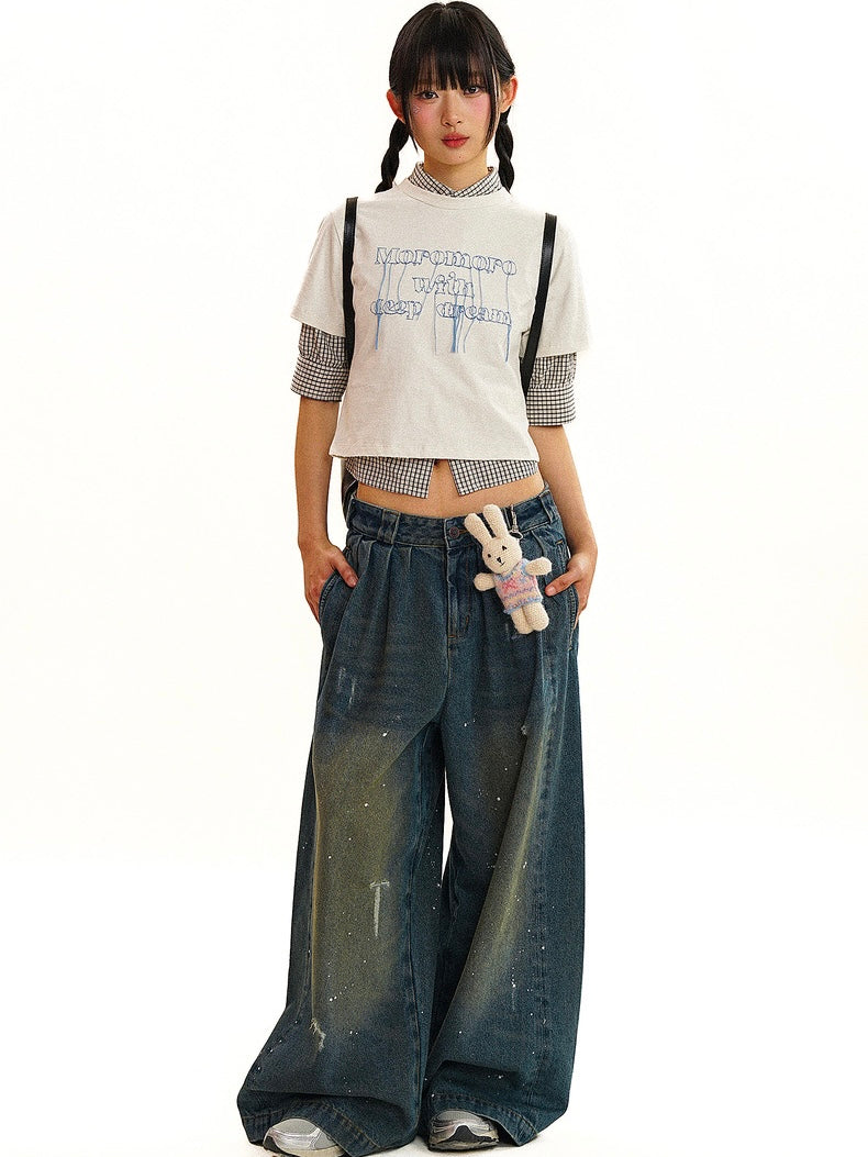 Moromoro. Original Design Dream Embroidered Shirt Tassel Short T-shirt