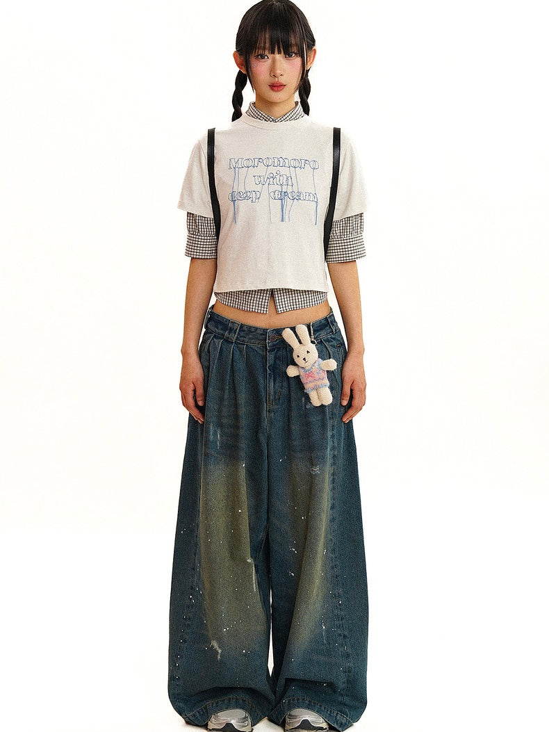 Moromoro. Original Design Dream Embroidered Shirt Tassel Short T-shirt