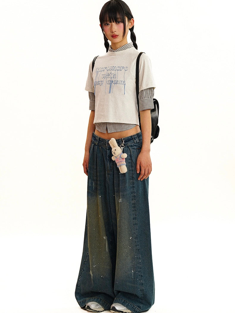 Moromoro. Original Design Dream Embroidered Shirt Tassel Short T-shirt