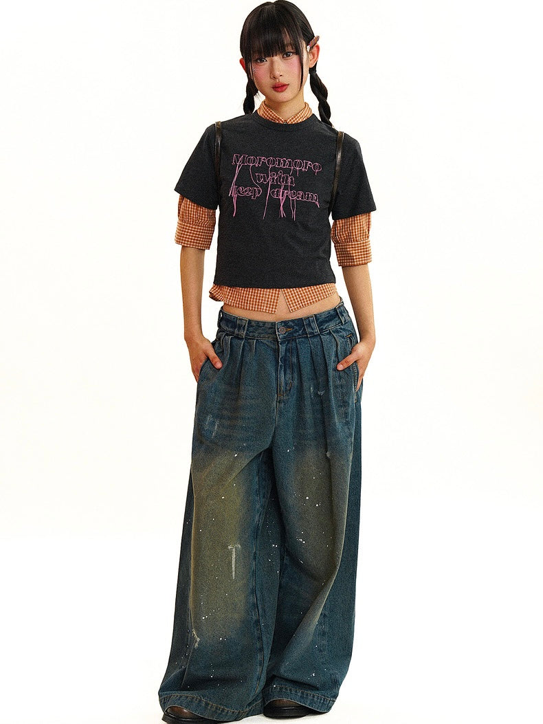 Moromoro. Original Design Dream Embroidered Shirt Tassel Short T-shirt