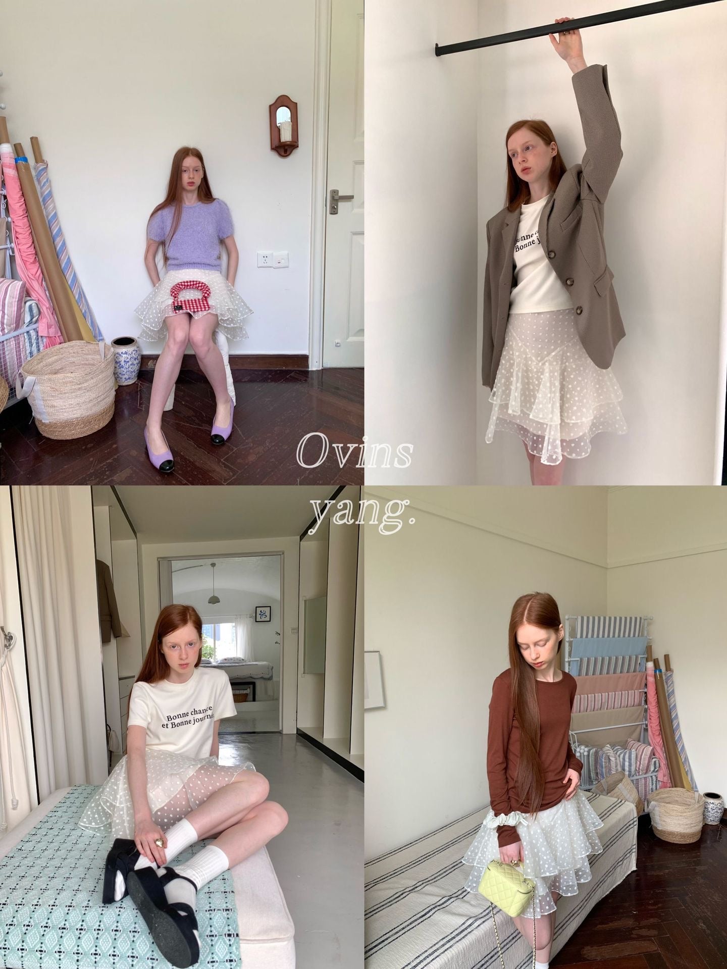 Ovins yang. Girly Sweet Mesh Layered Skirt