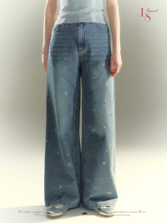 LOLOL.Original Design High Waist Straight Casual Jeans Pants