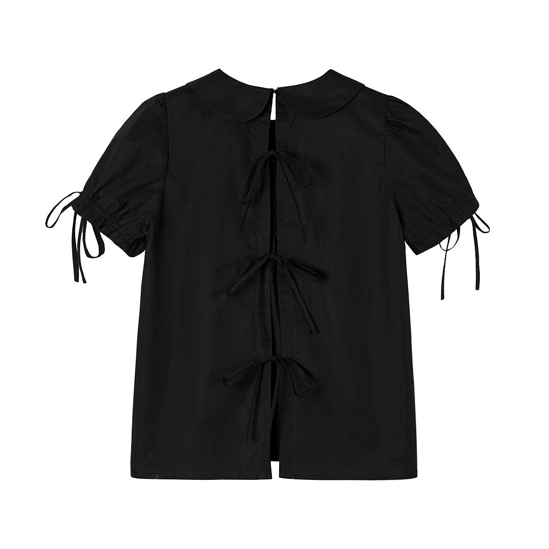 LOLOL.Original Design Baby Doll Lace up Shirt