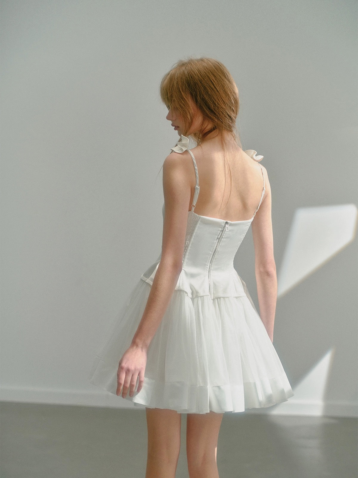 UNOSA.Original Design Rose Suspender Sheer Short Dress