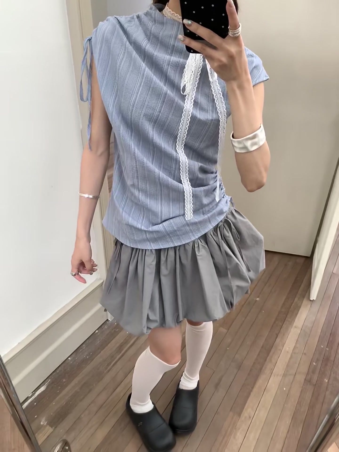 Zero Soda.Lace Frill Tops&Puff Skirt