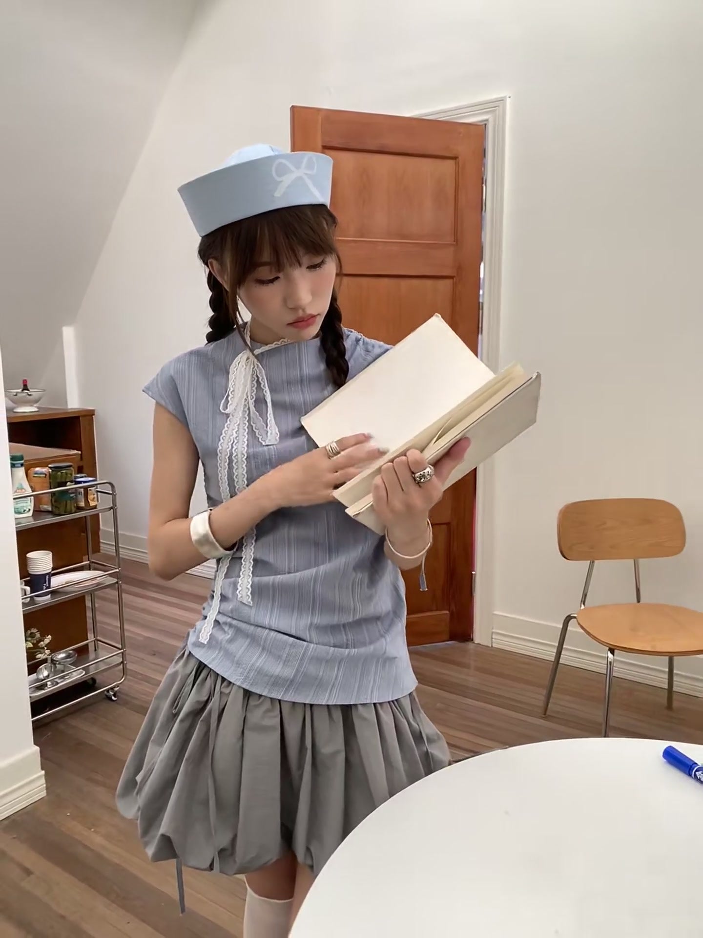 Zero Soda.Lace Frill Tops&Puff Skirt