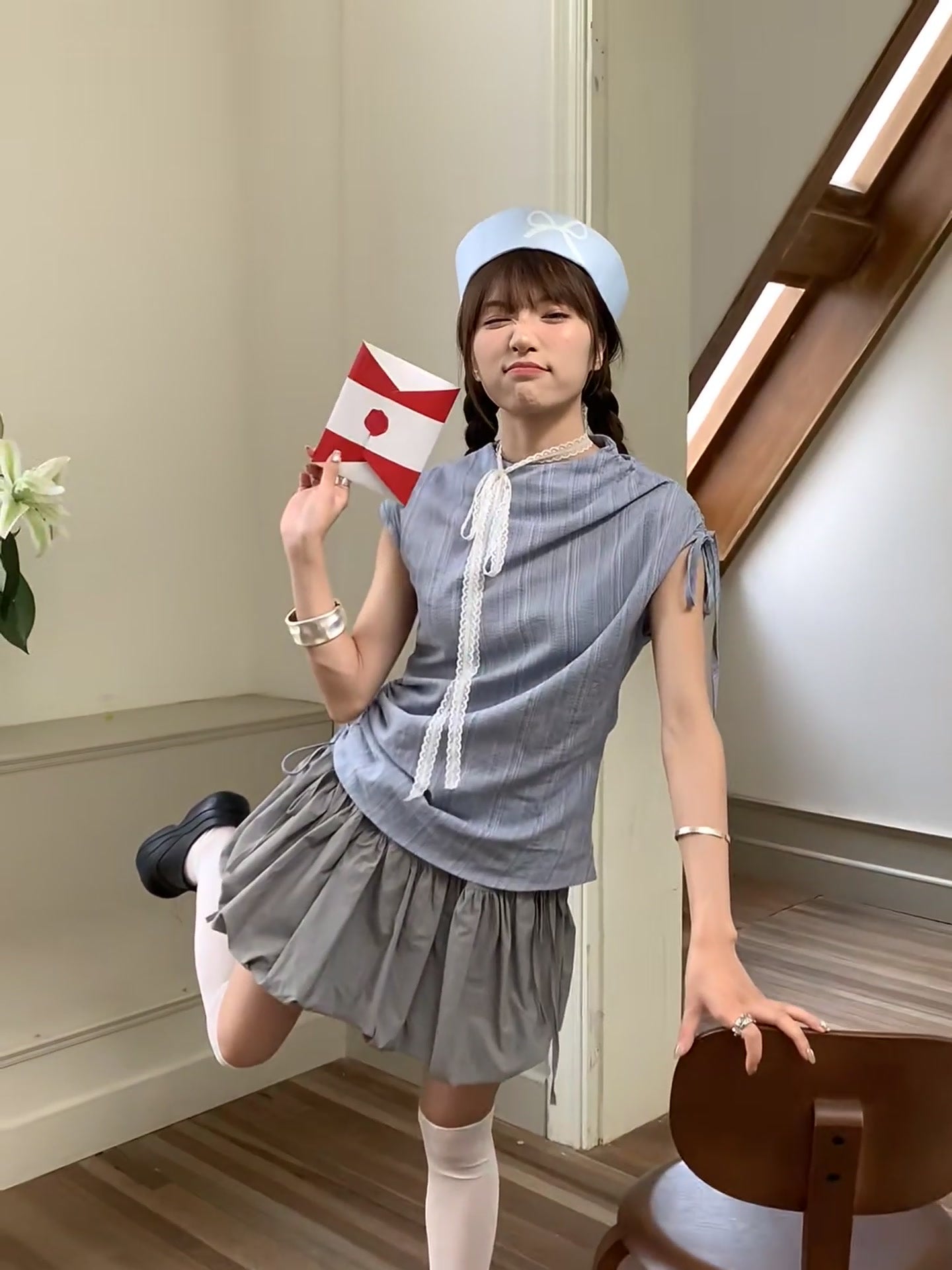 Zero Soda.Lace Frill Tops&Puff Skirt