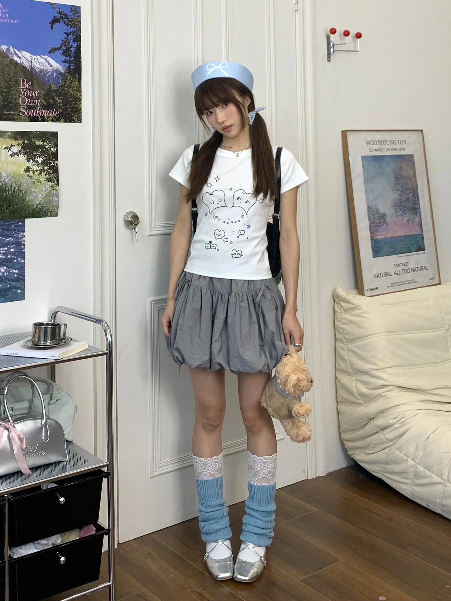 Zero Soda.Lace Frill Tops&Puff Skirt