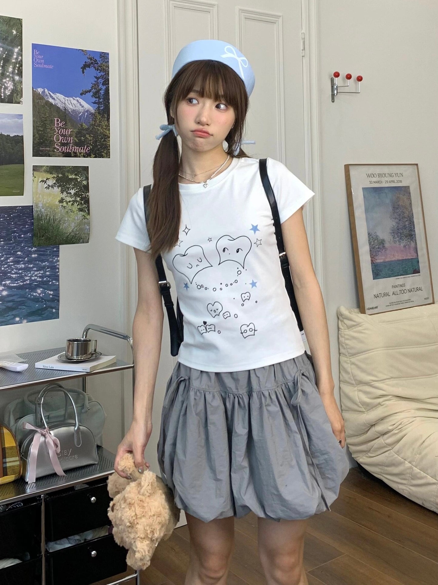 Zero Soda.Lace Frill Tops&Puff Skirt