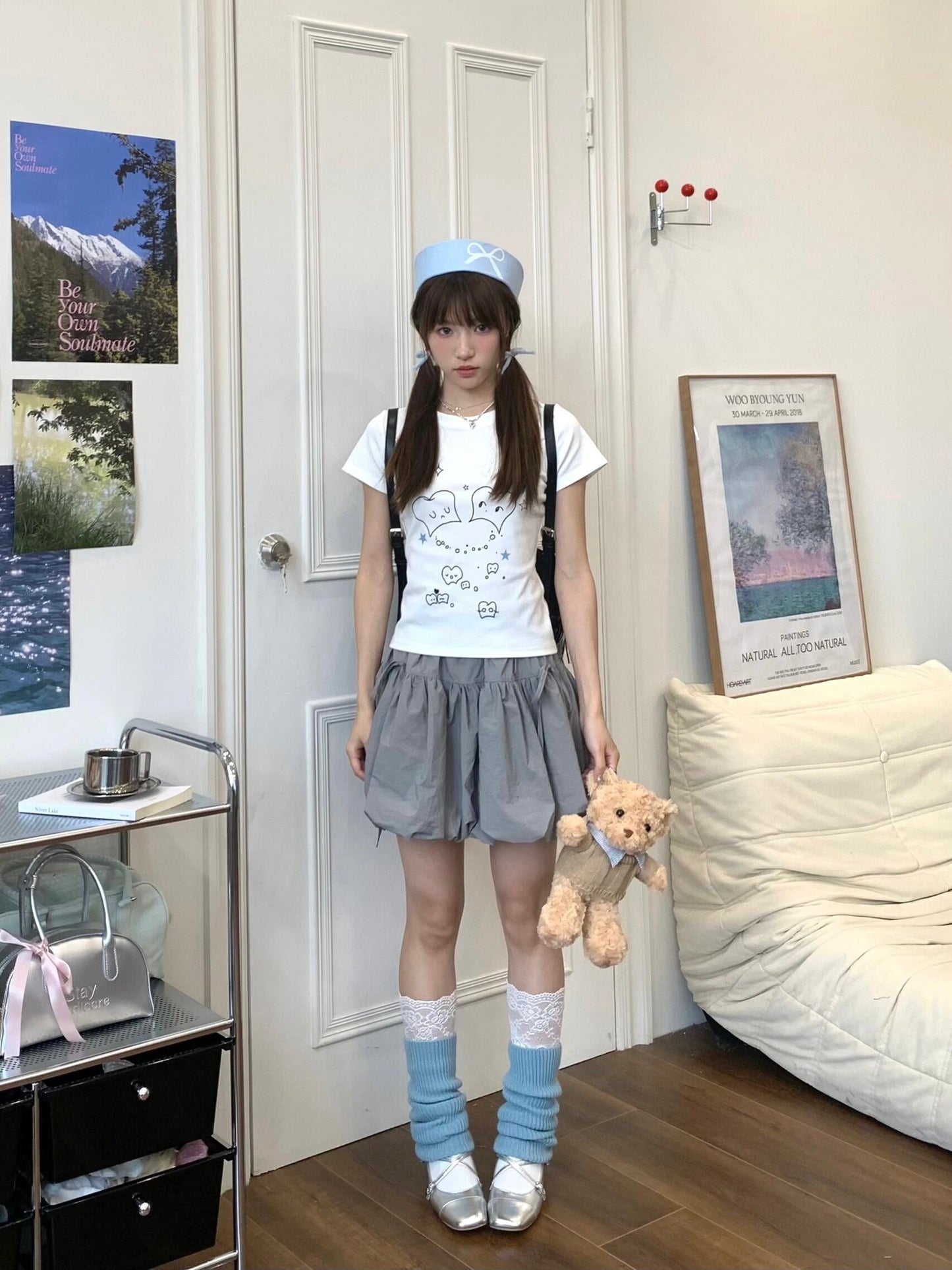 Zero Soda.Lace Frill Tops&Puff Skirt