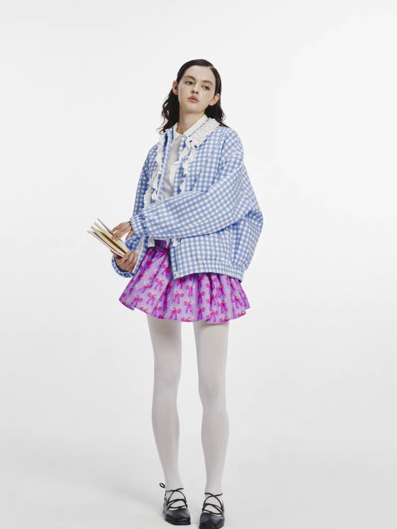 PER PEARL. Original Design Oversized Lace Tie Jacket