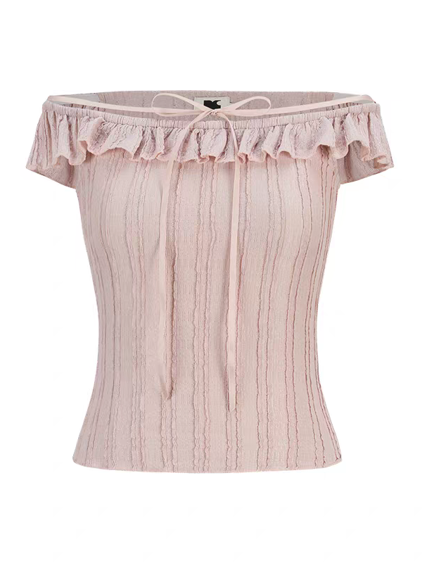 Someone Sometimes. Original Design Jacquard Lace Off-Shoulder Tops