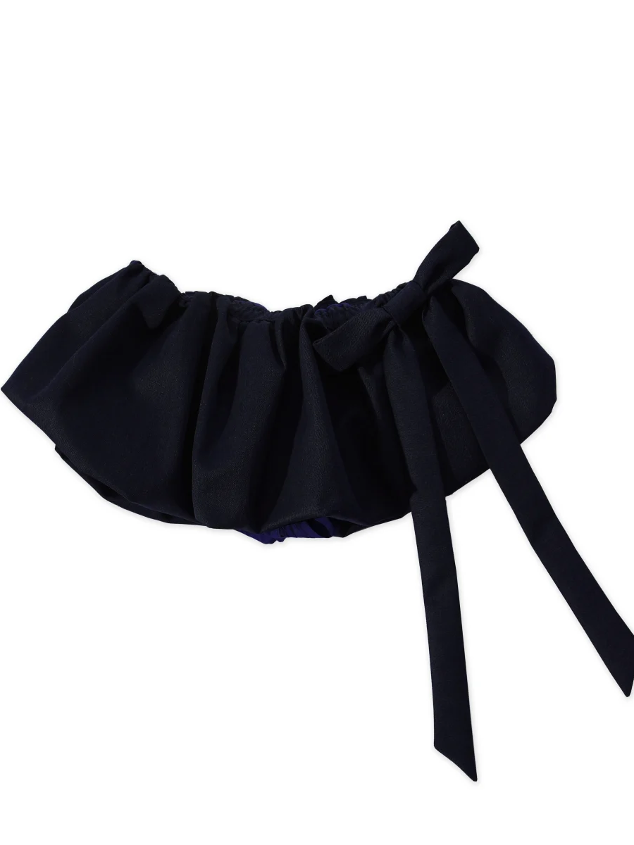 Moromoro. Original Design Wool Bow Tie Paperbag Skirt