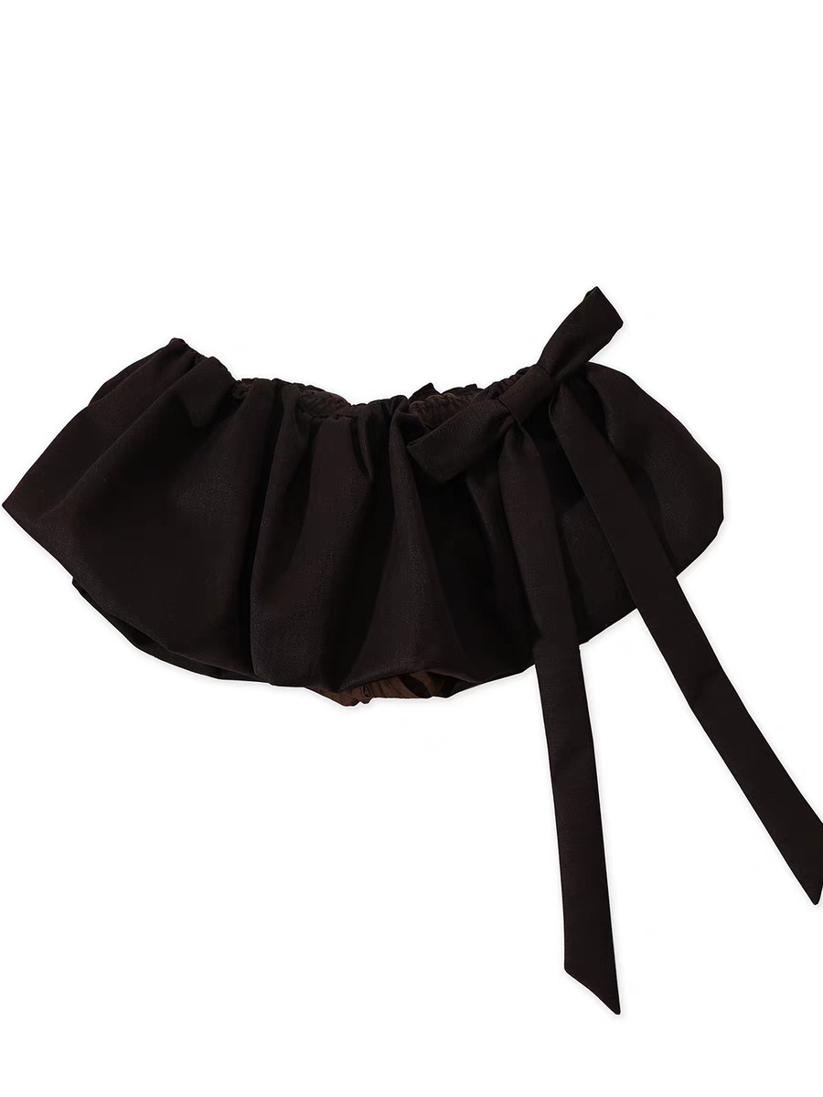 Moromoro. Original Design Wool Bow Tie Paperbag Skirt