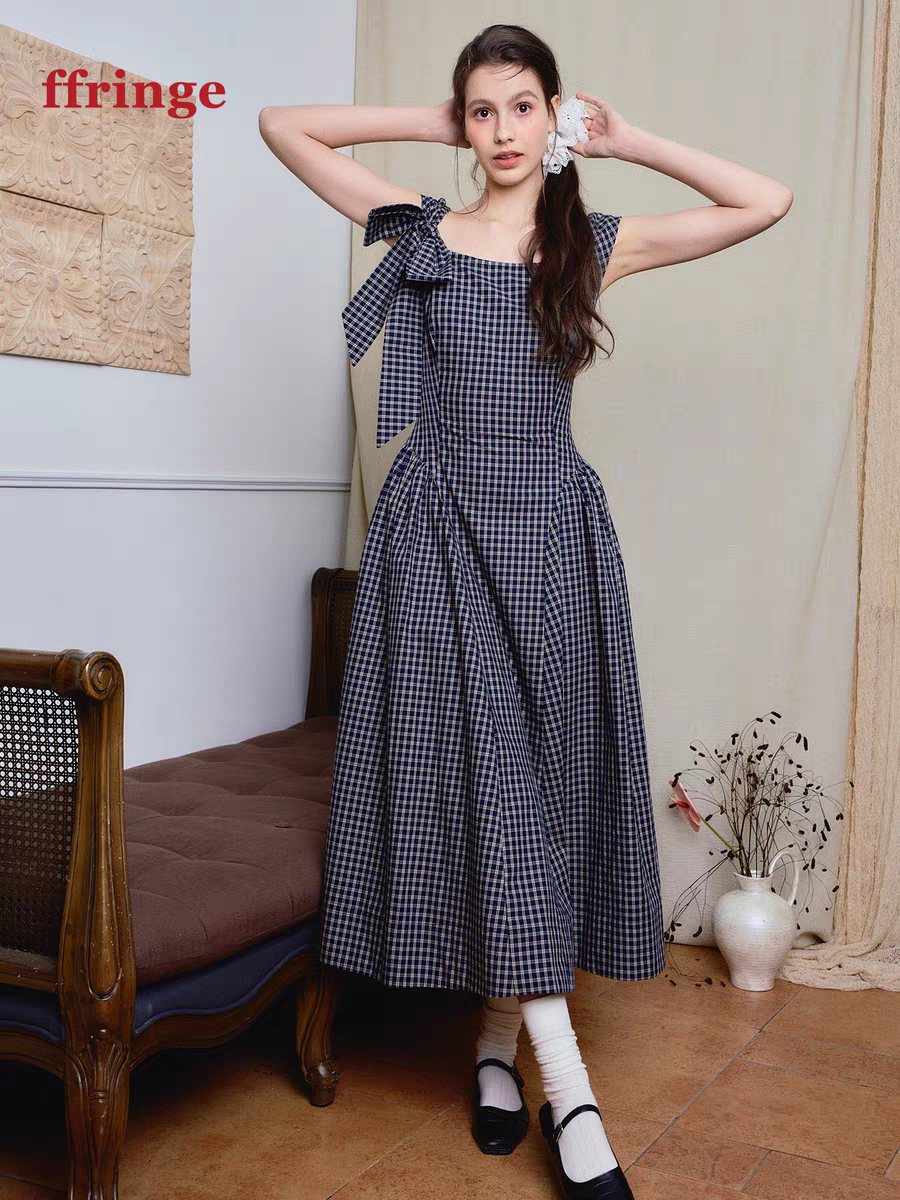 Ffringe. Original Design Asymmetrical Shoulder Detachable Bow Tie Maxi Dress