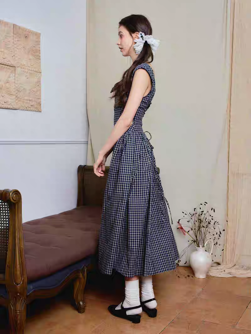 Ffringe. Original Design Asymmetrical Shoulder Detachable Bow Tie Maxi Dress