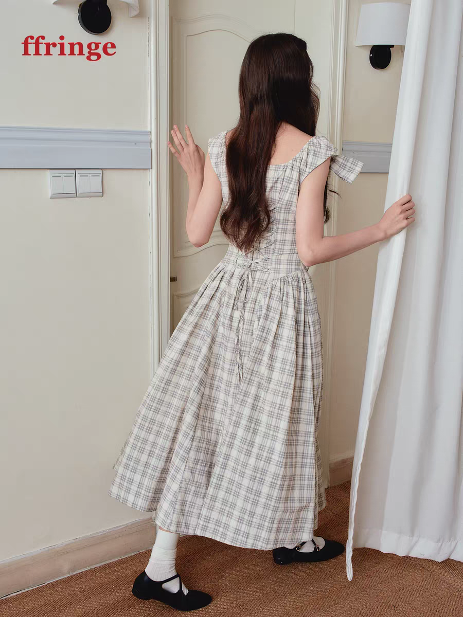 Ffringe. Original Design Asymmetrical Shoulder Detachable Bow Tie Maxi Dress