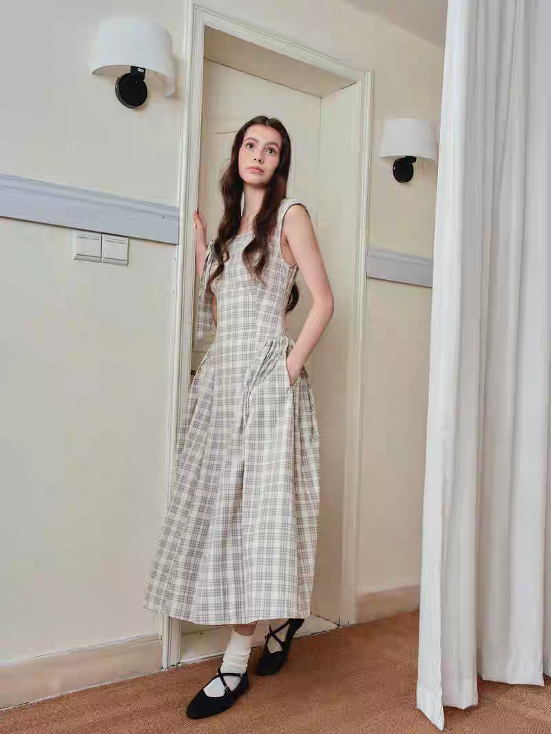 Ffringe. Original Design Asymmetrical Shoulder Detachable Bow Tie Maxi Dress