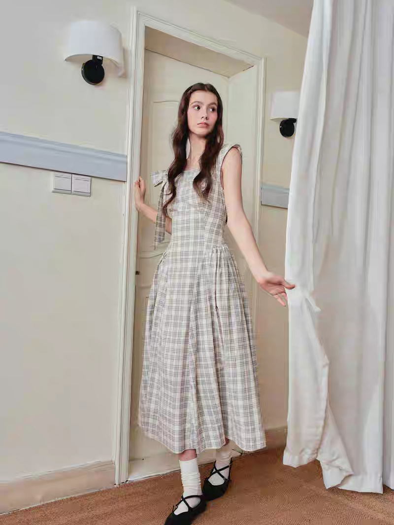 Ffringe. Original Design Asymmetrical Shoulder Detachable Bow Tie Maxi Dress