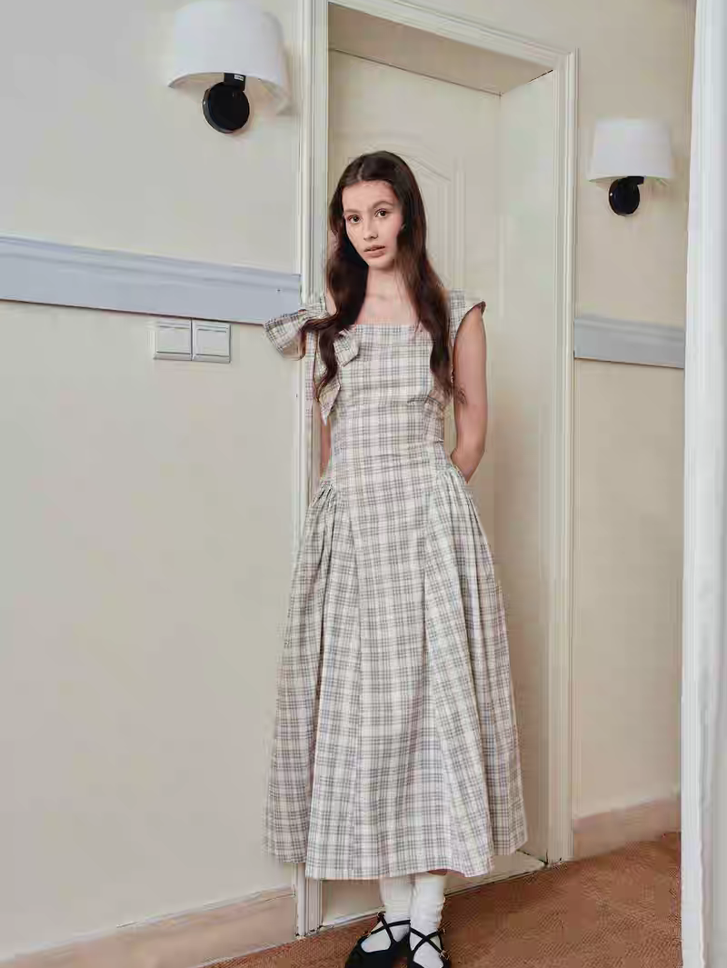 Ffringe. Original Design Asymmetrical Shoulder Detachable Bow Tie Maxi Dress