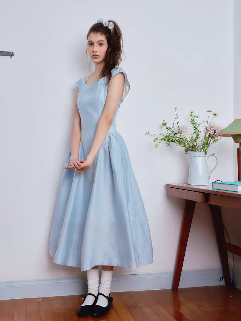 Ffringe. Original Design Asymmetrical Shoulder Detachable Bow Tie Maxi Dress