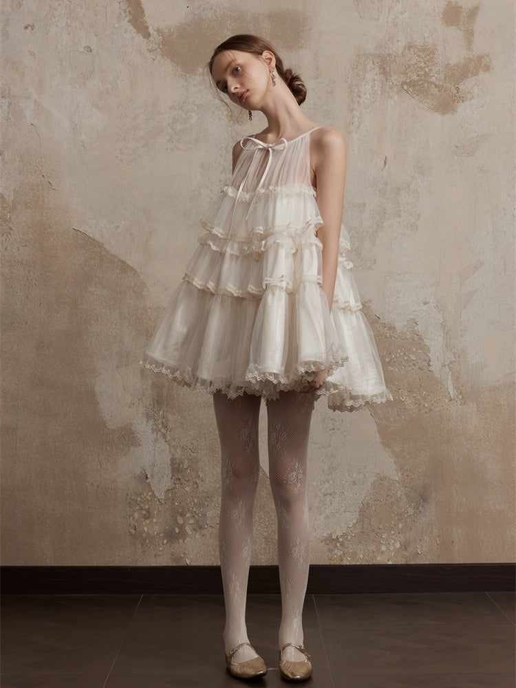 Fa sogno. Original Design Lace Dance-Inspired Cami Puff Dress