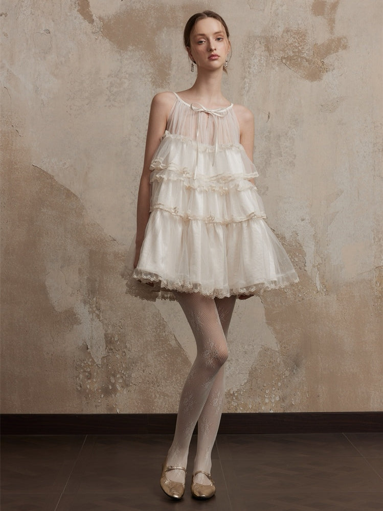 Fa sogno. Original Design Lace Dance-Inspired Cami Puff Dress
