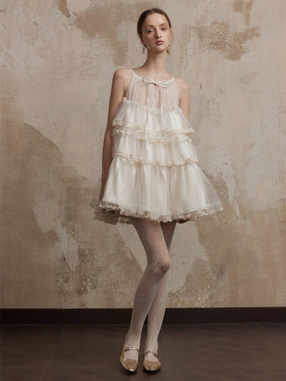 Fa sogno. Original Design Lace Dance-Inspired Cami Puff Dress