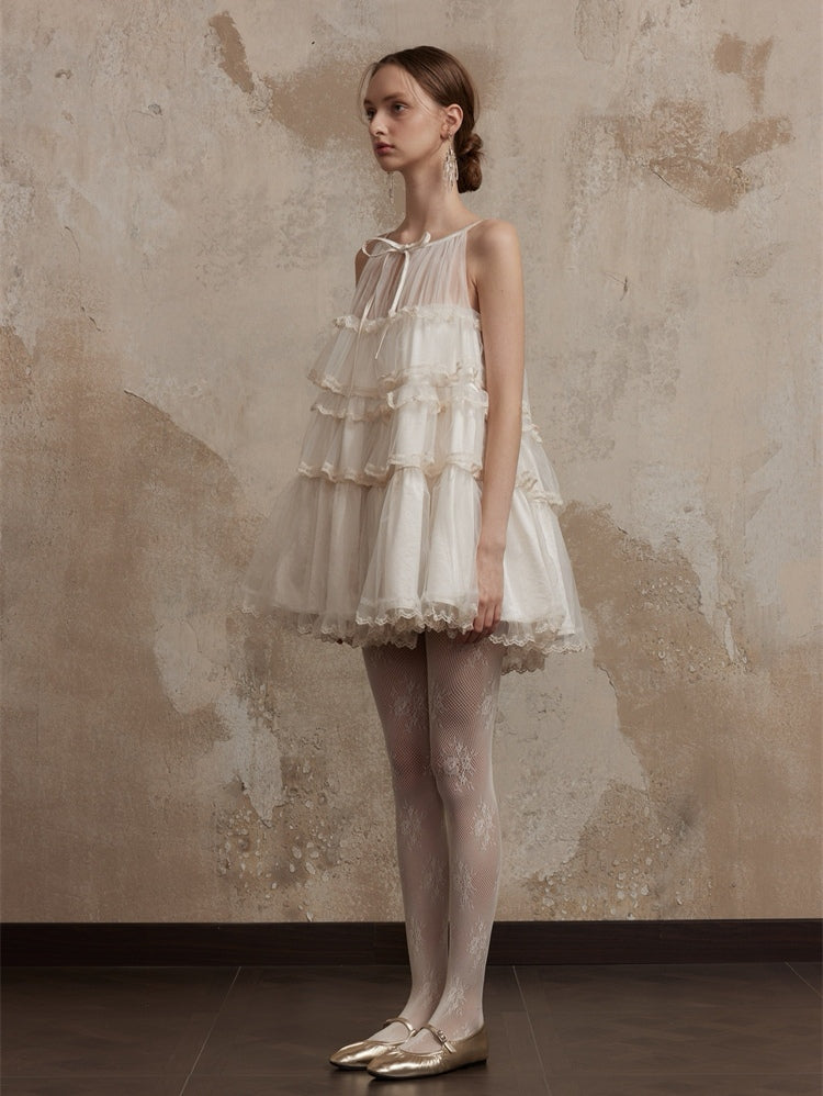 Fa sogno. Original Design Lace Dance-Inspired Cami Puff Dress