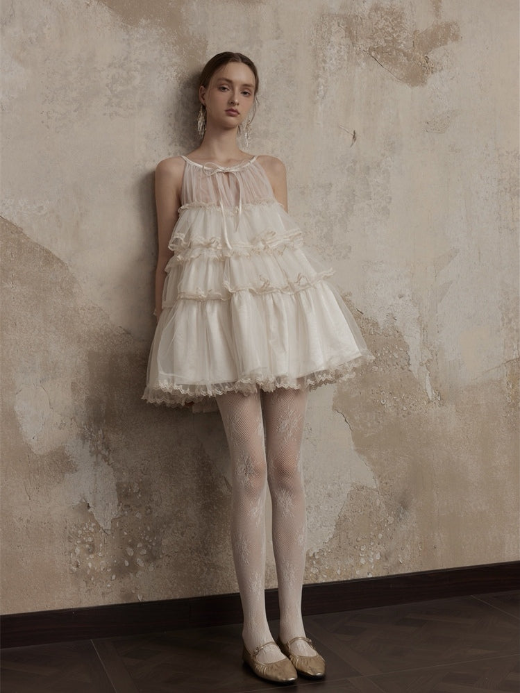 Fa sogno. Original Design Lace Dance-Inspired Cami Puff Dress